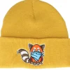 Cuff Beanies-Iconic Hatsie The Red Panda Mustard Cuff -