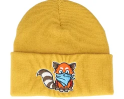 Cuff Beanies-Iconic Hatsie The Red Panda Mustard Cuff -