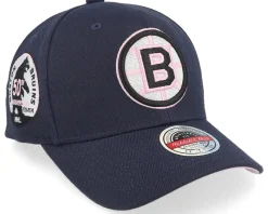 Adjustable-Mitchell & Ness Hatstore Exclusive x Boston Bruins 50th Anniversary Patch Navy/Pink Adjustable - Blue