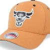 Adjustable-Mitchell & Ness Hatstore Exclusive x Chicago Bulls Camel Leather Logo -