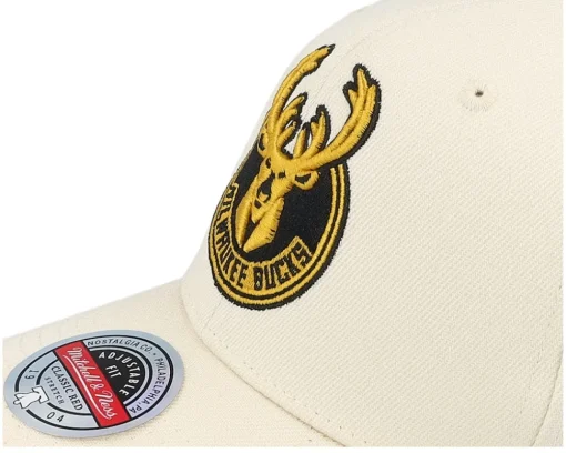 Adjustable-Mitchell & Ness Hatstore Exclusive x Milwaukee Bucks Limestone Stone/White Adjustable - Beige