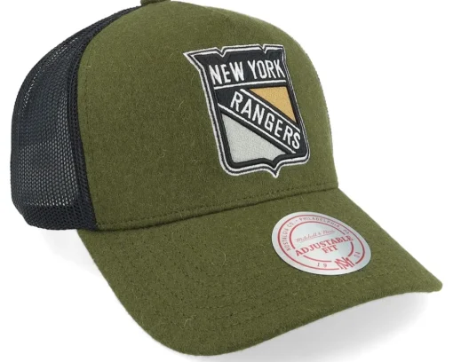 Trucker-Mitchell & Ness Hatstore Exclusive x New York Rangers Winterized True Forest/Black Trucker - Green