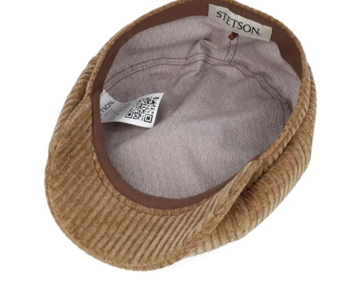 Best Stetson Hatteras Corduroy Jersey Beige Flat Cap -