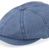 Flat Caps-Stetson Hatteras Cotton Blue Flat Cap -