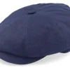 Flat Caps-Stetson Hatteras Cotton Navy Flat Cap -