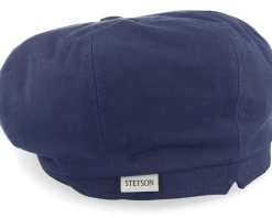 Flat Caps-Stetson Hatteras Cotton Navy Flat Cap -