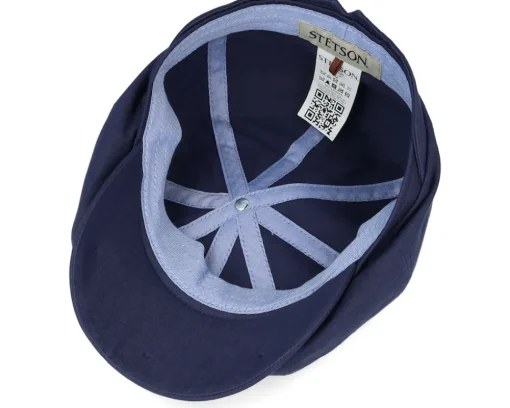 Flat Caps-Stetson Hatteras Cotton Navy Flat Cap -