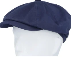 Flat Caps-Stetson Hatteras Cotton Navy Flat Cap -