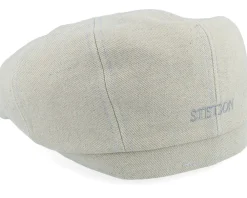 Fashion Stetson Hatteras Cotton Twill Beige/Blue Twill Flat Cap -