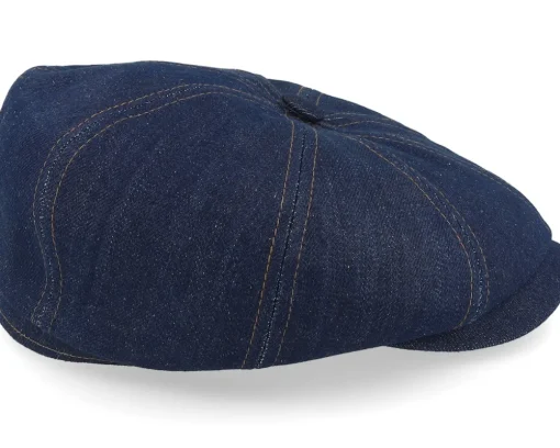 Outlet Stetson Hatteras Denim Sustainable Dark Denim Flat Cap -