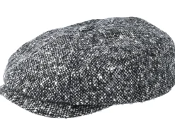 Fashion Stetson Hatteras Donegal Black Flat Cap -