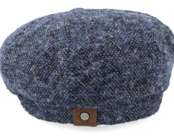 Flat Caps-Stetson Hatteras Donegal Navy Flat Cap -