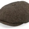 Earflap-Stetson Hatteras Ear Flap Wool Herringbone Brown-melange Flat Cap -