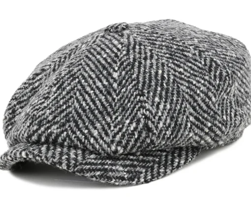 Flat Caps-Stetson Hatteras Herringbone WV Flat Cap -