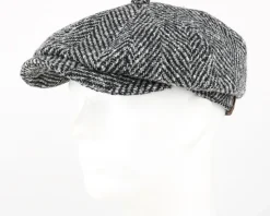 Flat Caps-Stetson Hatteras Herringbone WV Flat Cap -
