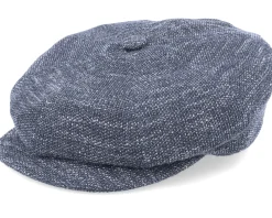 Flat Caps-Stetson Hatteras Jersey Blue Flat Cap -
