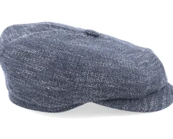 Flat Caps-Stetson Hatteras Jersey Blue Flat Cap -