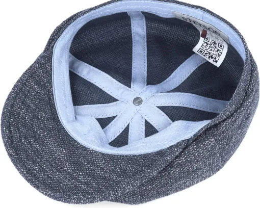 Flat Caps-Stetson Hatteras Jersey Blue Flat Cap -