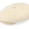 Flat Caps-Stetson Hatteras Linen/Silk Beige Flat Cap -