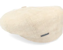 Flat Caps-Stetson Hatteras Linen/Silk Beige Flat Cap -