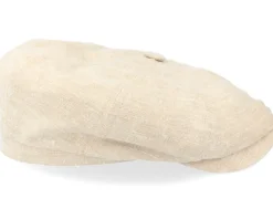 Flat Caps-Stetson Hatteras Linen/Silk Beige Flat Cap -