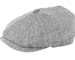 Sale Stetson Hatteras Silk Black/White Flat Cap -