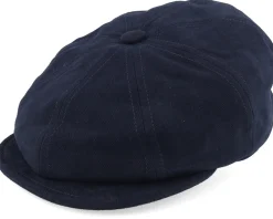 Flat Caps-Stetson Hatteras Soft Cotton Navy Flatcap -