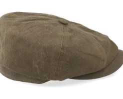 Flat Caps-Stetson Hatteras Vintage Wax Earflap Brown Flat Cap -