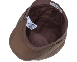 Best Stetson Hatteras Waxed Organic Cotton Brown Flat Cap -