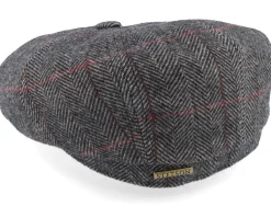 Flat Caps-Stetson Hatteras Wool Flat Cap - Grey