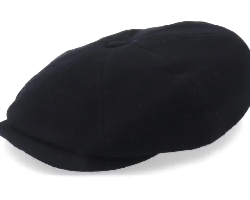 Best Stetson Hatteras Wool/Cashmere Black Flat Cap -