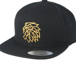 Snapback-Lions Head Logo Black/Gold Snapback -