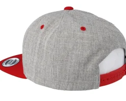 Snapback-Yupoong Heather Grey/Red Snapback -