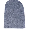 Clearance Beechfield Heather Navy Long Blank Beanie -