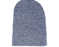 Clearance Beechfield Heather Navy Long Blank Beanie -