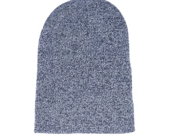 Clearance Beechfield Heather Navy Long Blank Beanie -