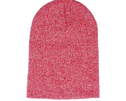 Hot Beechfield Heather Red Long Blank Beanie -