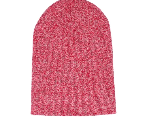 Hot Beechfield Heather Red Long Blank Beanie -