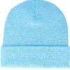 Cuff Beanies-Beechfield Heather Surf Cuff Blank Beanie - Blue