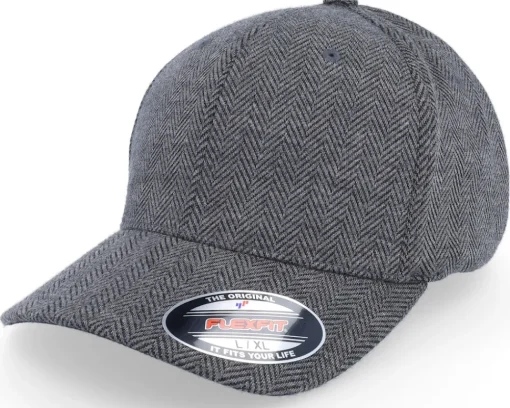 Flexfit-Flexfit Heringbone Melange Dark Heather Grey -
