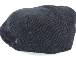 Clearance Jaxon & James Herringbone Charcoal Flat Cap -