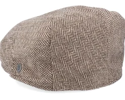 Fashion Jaxon & James Herringbone Dark Brown Flat Cap -