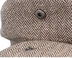 Fashion Jaxon & James Herringbone Dark Brown Flat Cap -