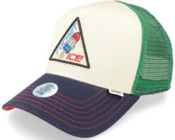 Trucker-Djinns Hft Cap Food Rocket Ice Fossil White/Green/Navy Trucker -