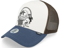Trucker-Djinns Hft Cap Lazy Mermaid White/Navy/Brown Trucker -