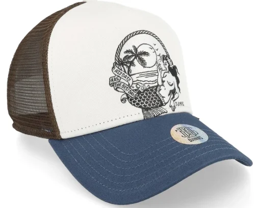 Trucker-Djinns Hft Cap Lazy Mermaid White/Navy/Brown Trucker -