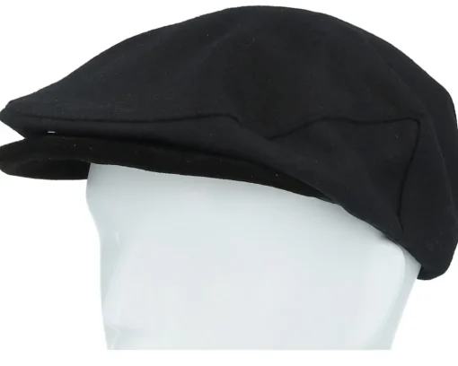 Flat Caps-Brixton Hooligan Baggy Reserve Snap Black Flat Cap -