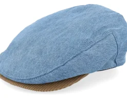 Flat Caps-Brixton Hooligan Denim/Corduroy Snap Flat Cap -