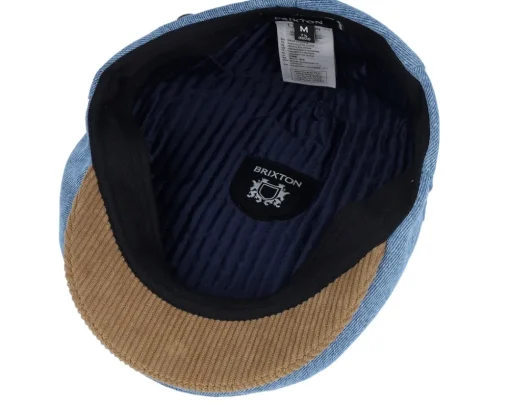 Flat Caps-Brixton Hooligan Denim/Corduroy Snap Flat Cap -