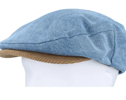 Flat Caps-Brixton Hooligan Denim/Corduroy Snap Flat Cap -
